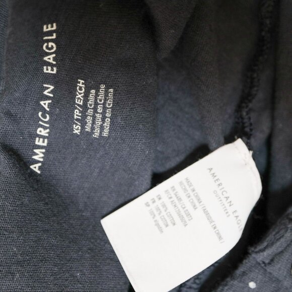 Dusty Blue Ruffle Collared T Shirt ☁️ AMERICAN EAGLE - Picture 4 of 6